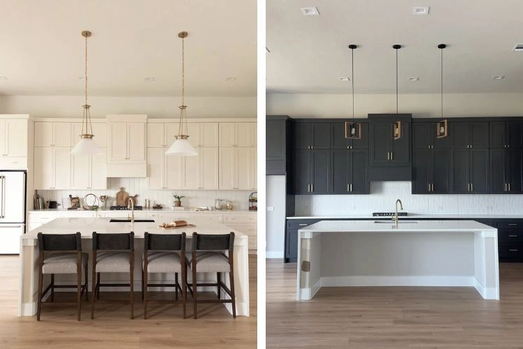 moderne Küche mit Insel neu streichen