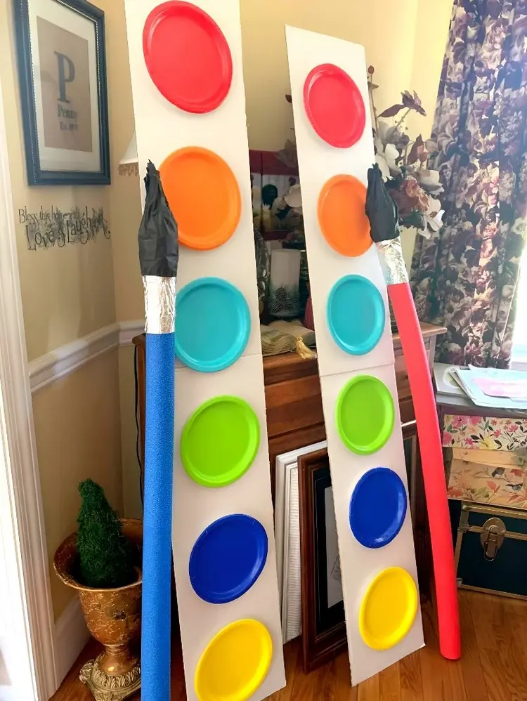 Pinsel und Farbpalette als XXL Deko zur Einschulung basteln