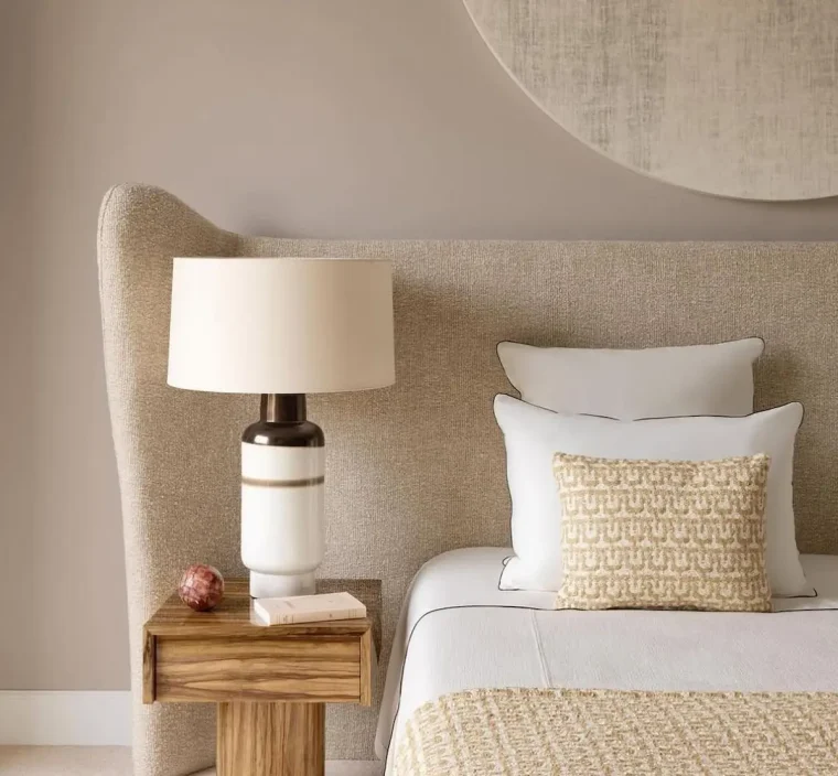 Schlafzimmer beruhigende Fandfarben Capuccino