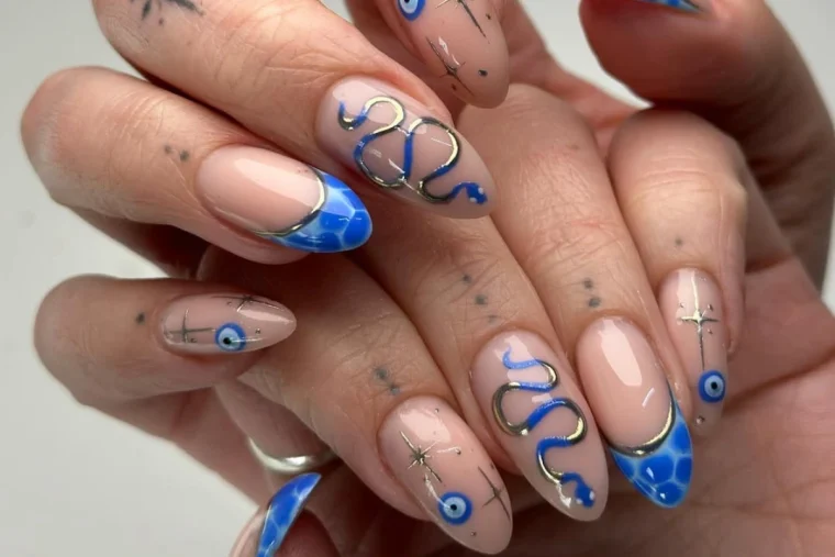 sommerglück anziehen mit schutzauge auf den nägeln