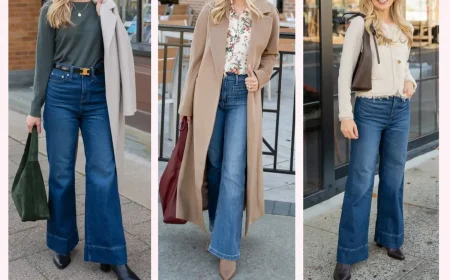 styling ideen mit wide leg jeans für kleine frauen im herbst