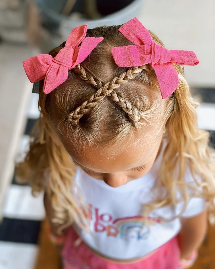 zöpfe die sich überkreuzen kinder frisur