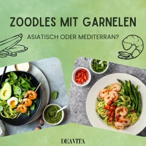 zoodles mit garnelen asiatisch oder mediterran