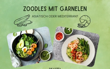 zoodles mit garnelen asiatisch oder mediterran