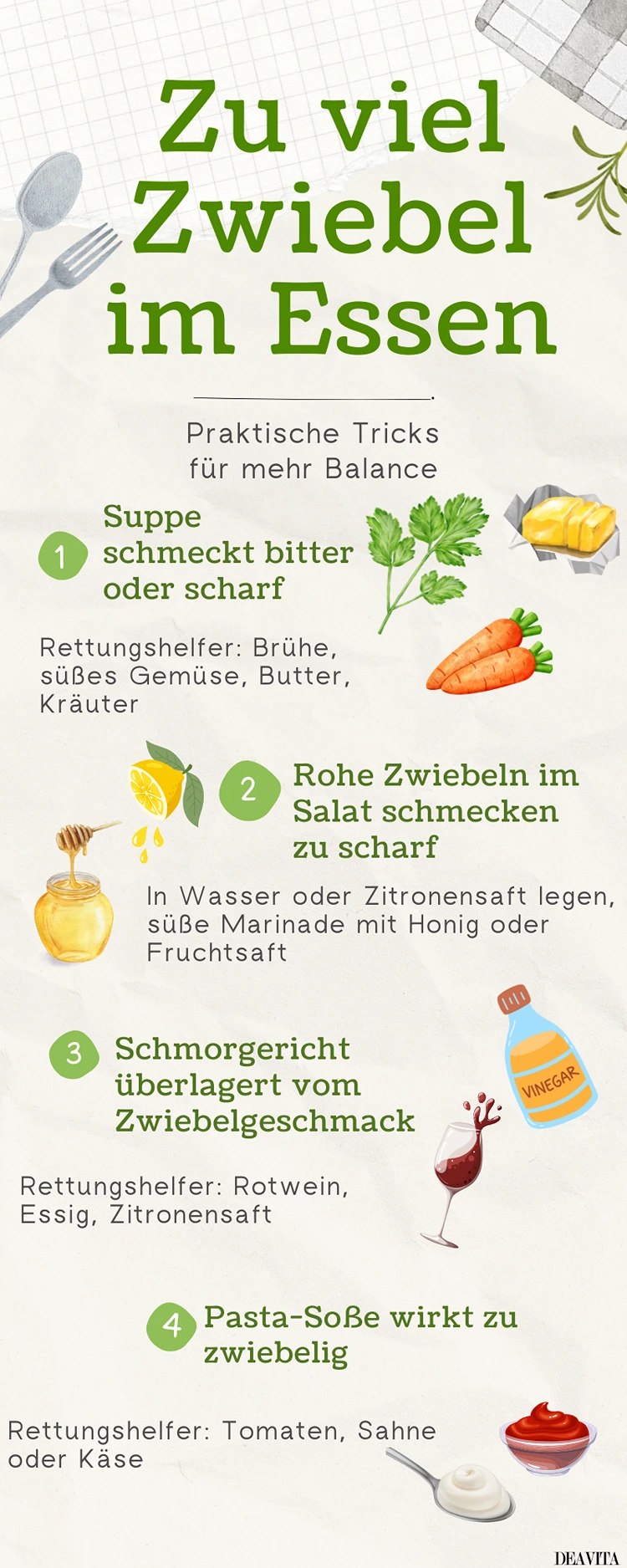 zu viel zwiebel im essen praktische tricks für mehr balance