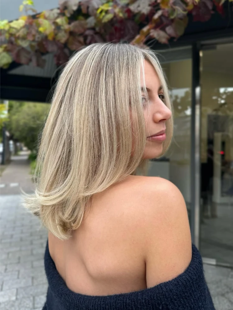 90er jahre bob, gestuft, mittellang, blond