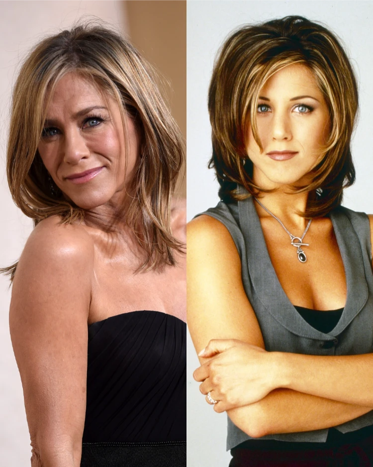 90er jahre bob mit mittlerer länge und stufen, rachel schnitt