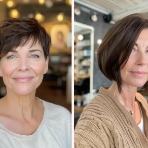 asymmetrische frisuren für runde gesichter