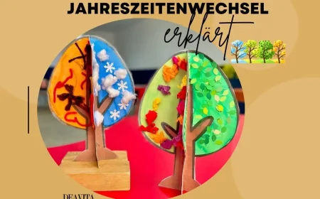 Bastelideen für den Herbst Jahreszeitenbaum für Kinder im Kita Alter