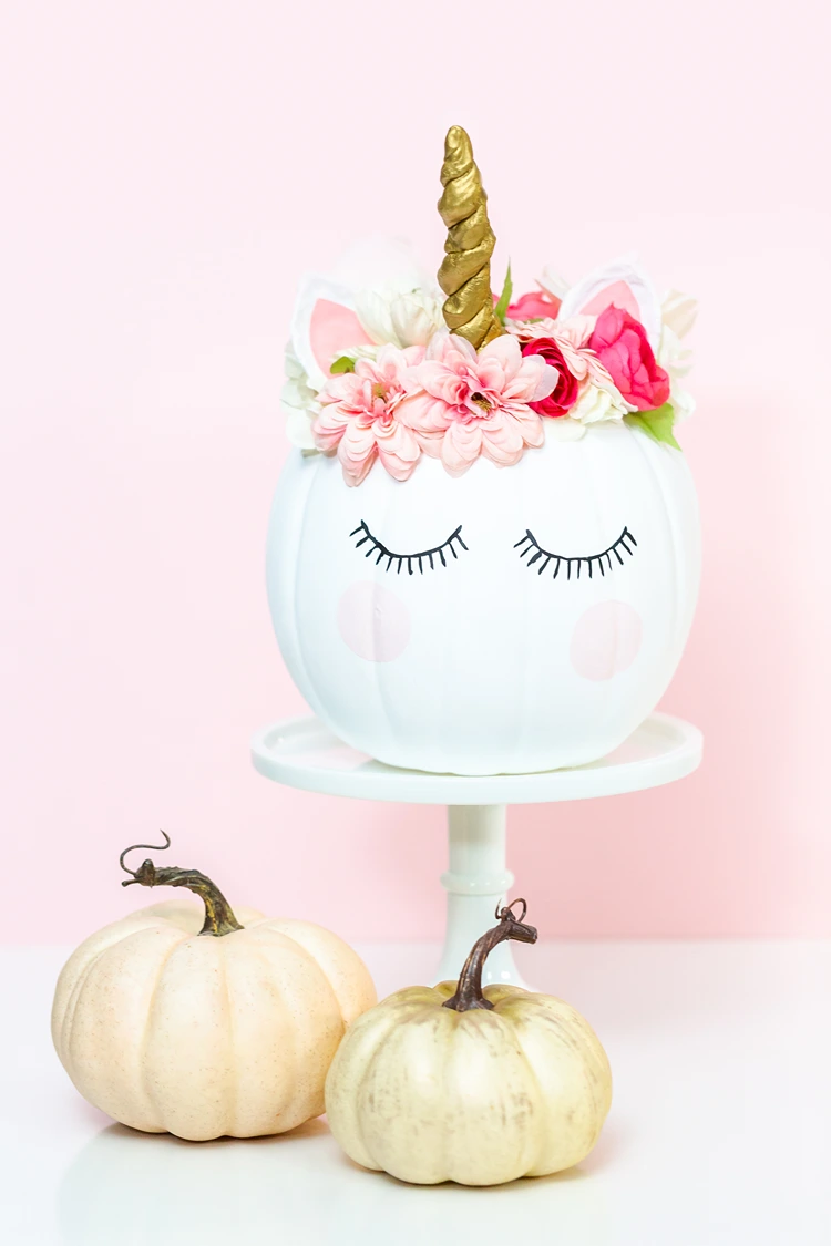 diy einhorn kürbis kreative herbstdeko