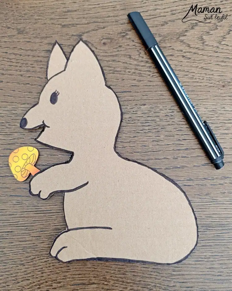 Eichhörnchen basteln Gesicht aufmalen