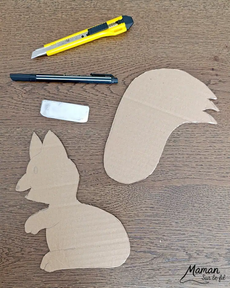 Eichhörnchen Vorlage aus Pappe ausschneiden Anleitung
