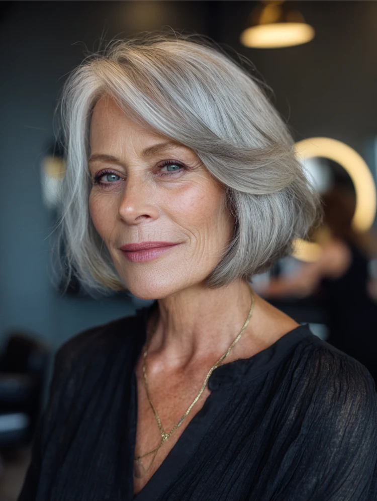 frisuren ab 70 die 25 schönsten mittellangen schnitte mittellanger stufen bob mit seitenscheitel