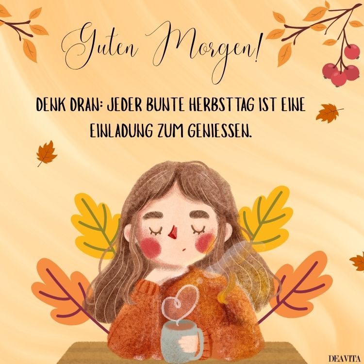 guten morgen bunter herbsttag