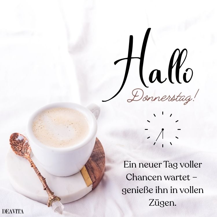 guten morgen dennerstag bilder tasse kaffee