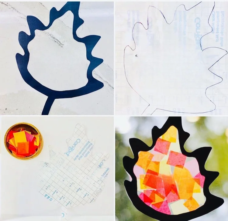 Herbstblatt Sonnenfänger basteln Anleitung