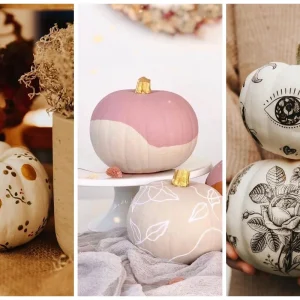 herbstdeko 2025 weiße kürbisse bemalen