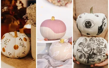 herbstdeko 2025 weiße kürbisse bemalen