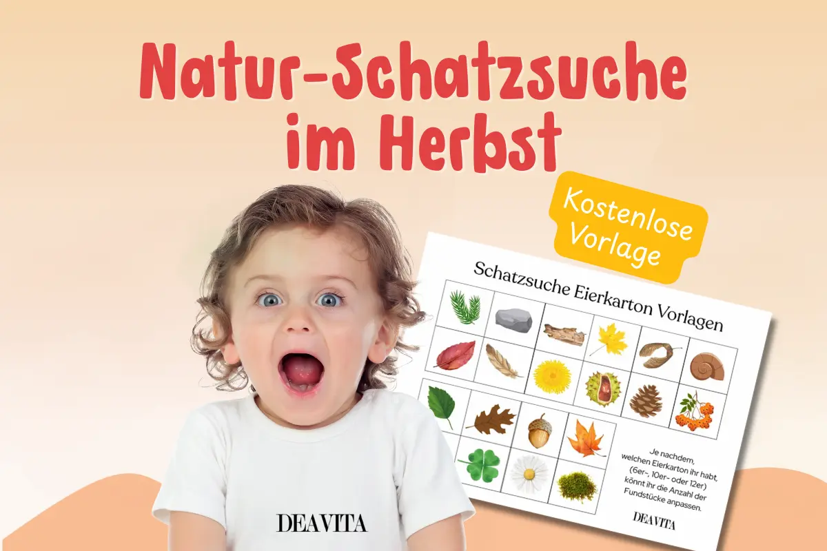 herbstliche bastelidee für kinder – schatzsuche im eierkarton