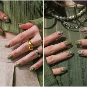 herbstnägel 2025 trend olivgrün design