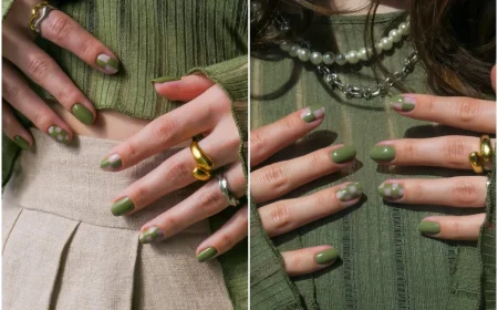 herbstnägel 2025 trend olivgrün design