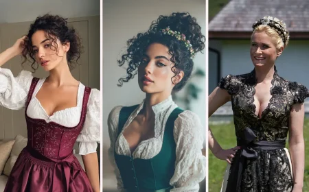 hochsteckfrisuren zum oktoberfest für naturlocken