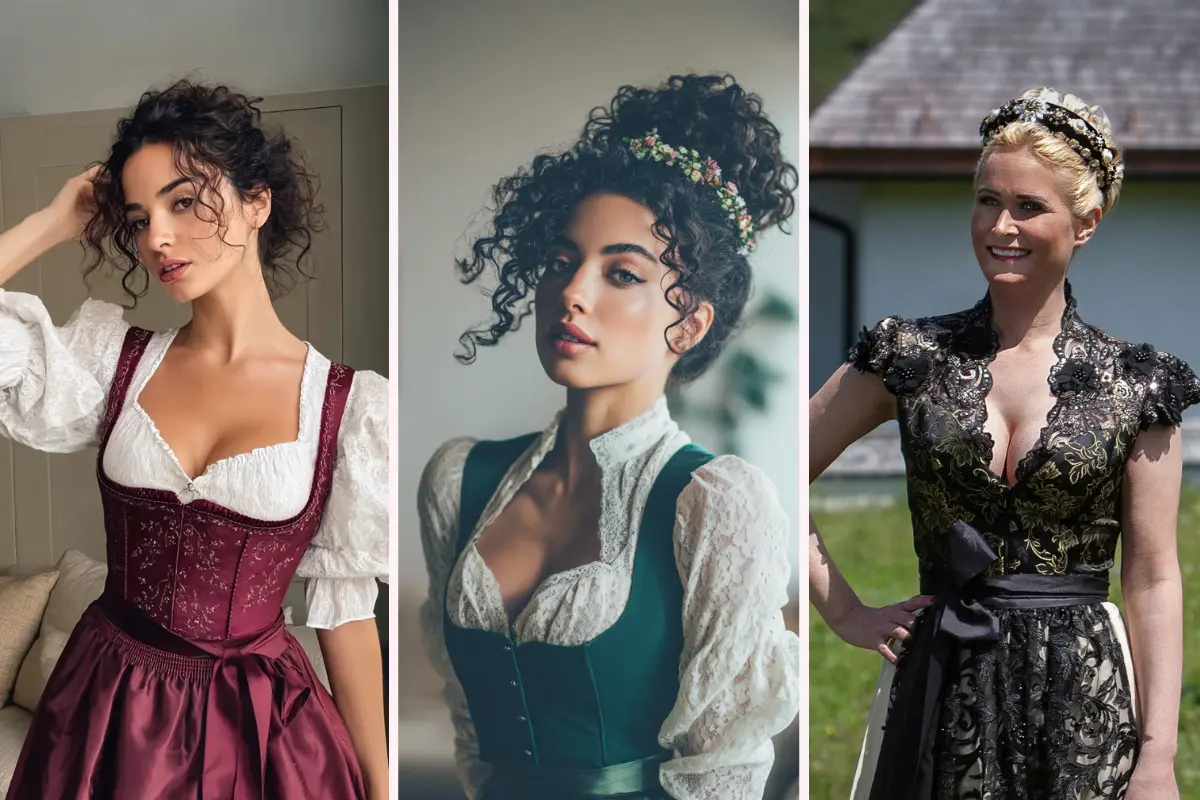 hochsteckfrisuren zum oktoberfest für naturlocken