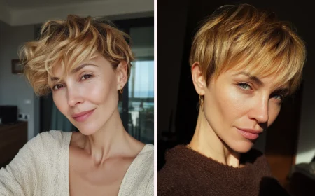 honey blonde pixie