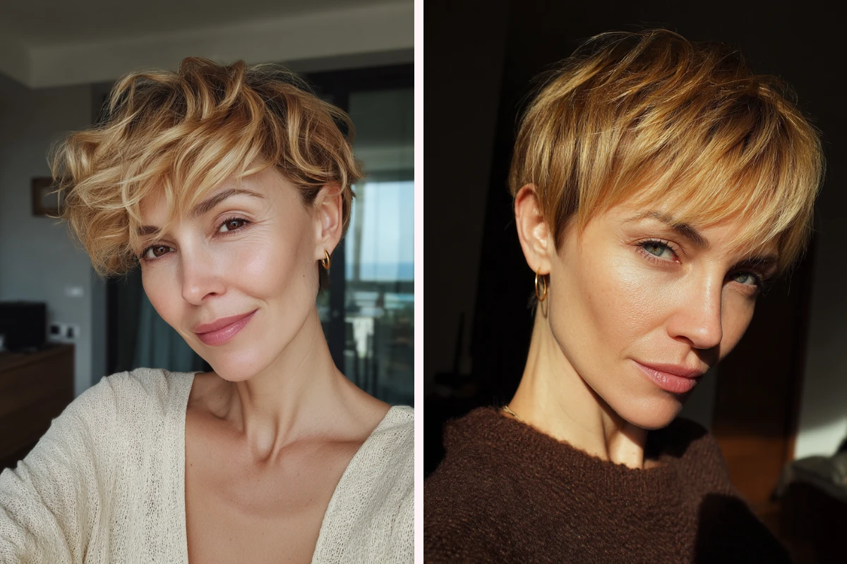honey blonde pixie