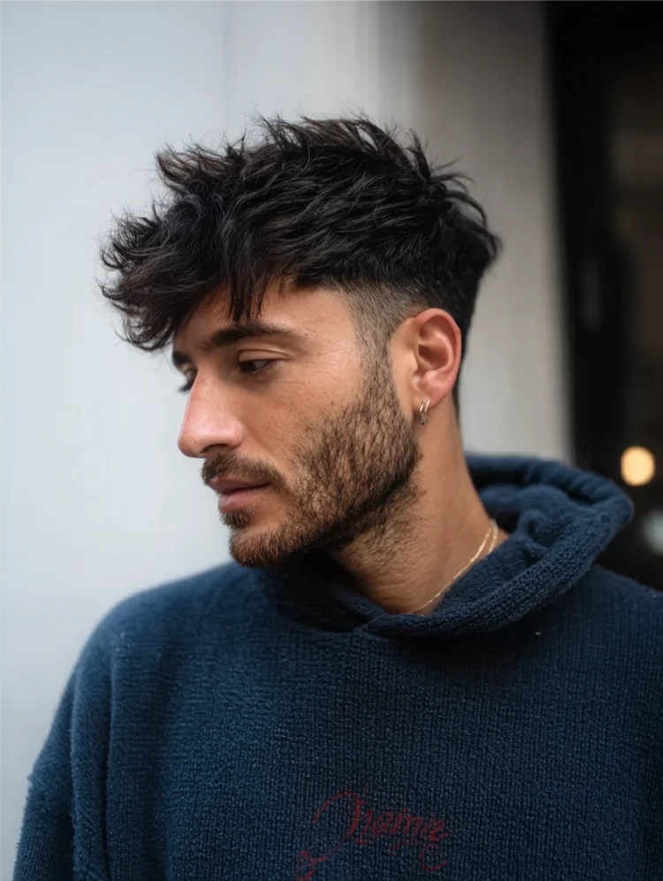 italienische männerfrisuren 2025 messy french crop