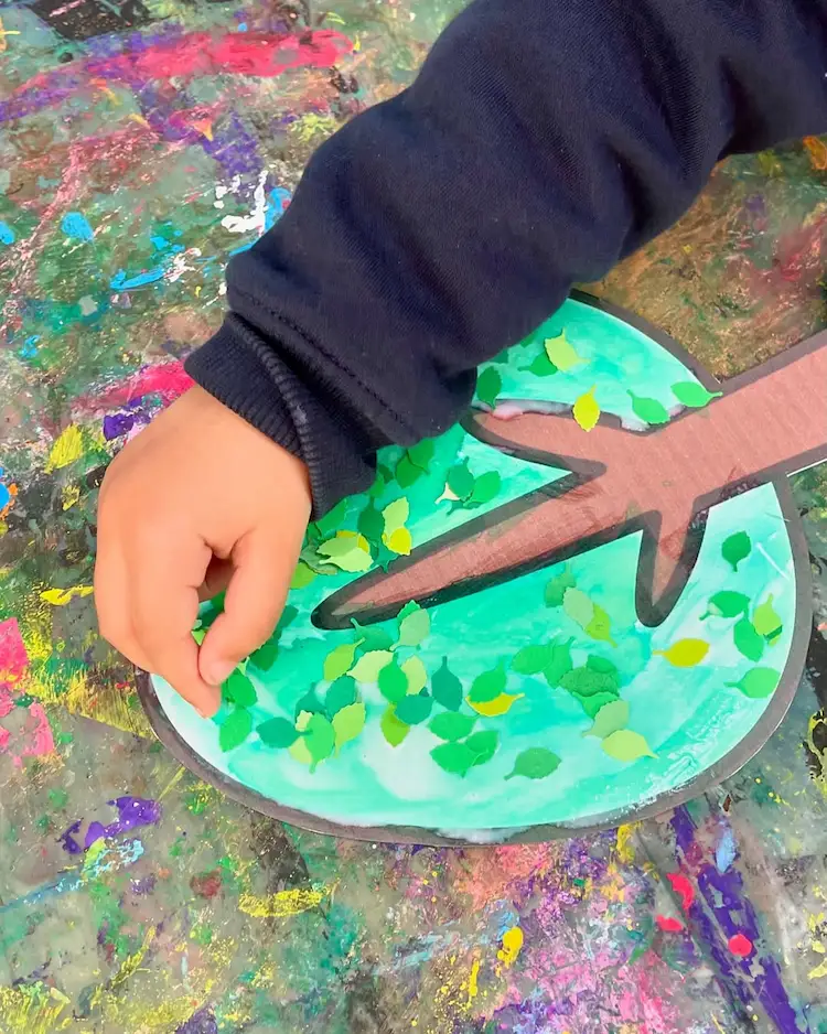 Jahreszeitenbaum Sommer basteln Anleitung