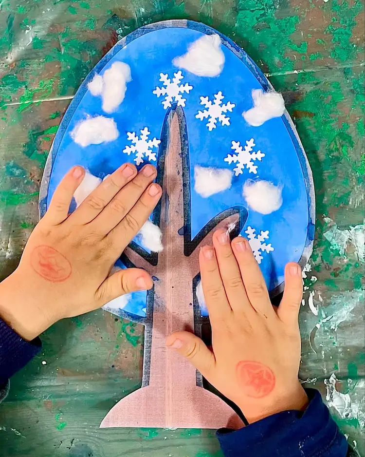 Jahreszeitenbaum Winter Saison basteln erklären