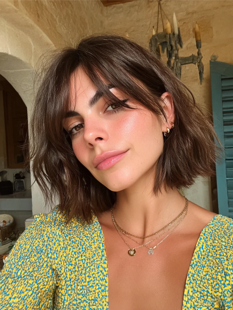 junge frau mit italienischem bob