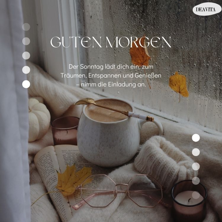 kaffee guten morgen sonntag im herbst grüße