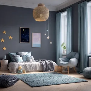 Kinderzimmer grau streichen und mit Wanddeko gestalten