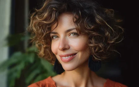 kinnlange lockige haare