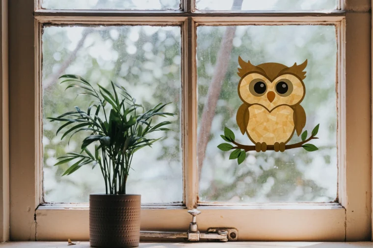 kreative eulen fensterbilder kostenlose vorlagen