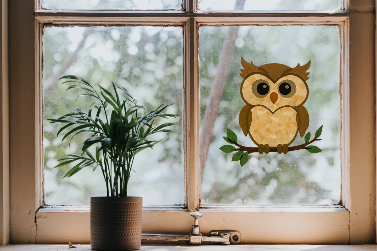 kreative eulen fensterbilder kostenlose vorlagen