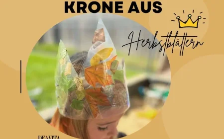 Krone aus Herbstblättern mit den Kindern basteln