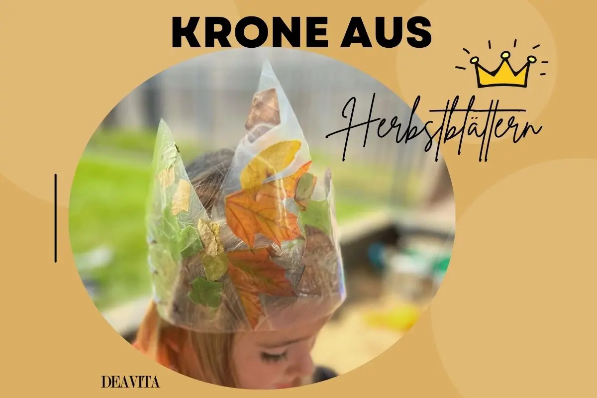 Krone aus Herbstblättern mit den Kindern basteln