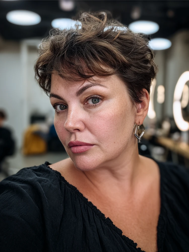 kurzhaarfrisur pixie für dicke frauen