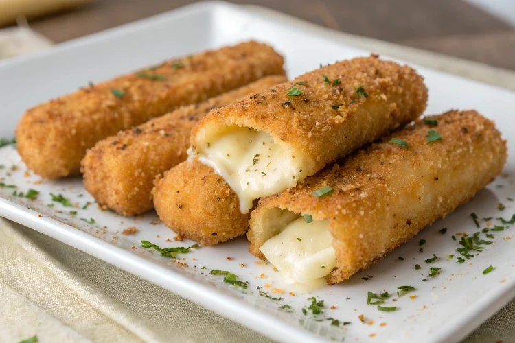 leckere hausgemachte mozzarella sticks aus dem airfryer