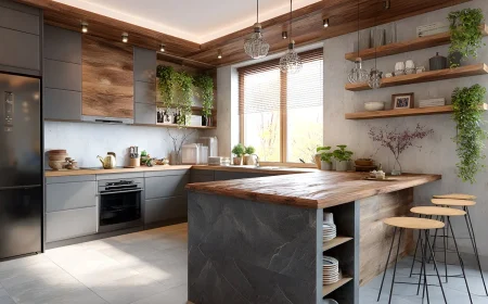 Lichtgestaltung in quadratischen Küchen - Spots für den Arbeitbereich, indirektes Licht fürs Ambiente und Pendelleuchten als Deko