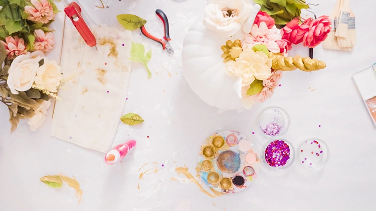 materialien für magisches kürbis einhorn