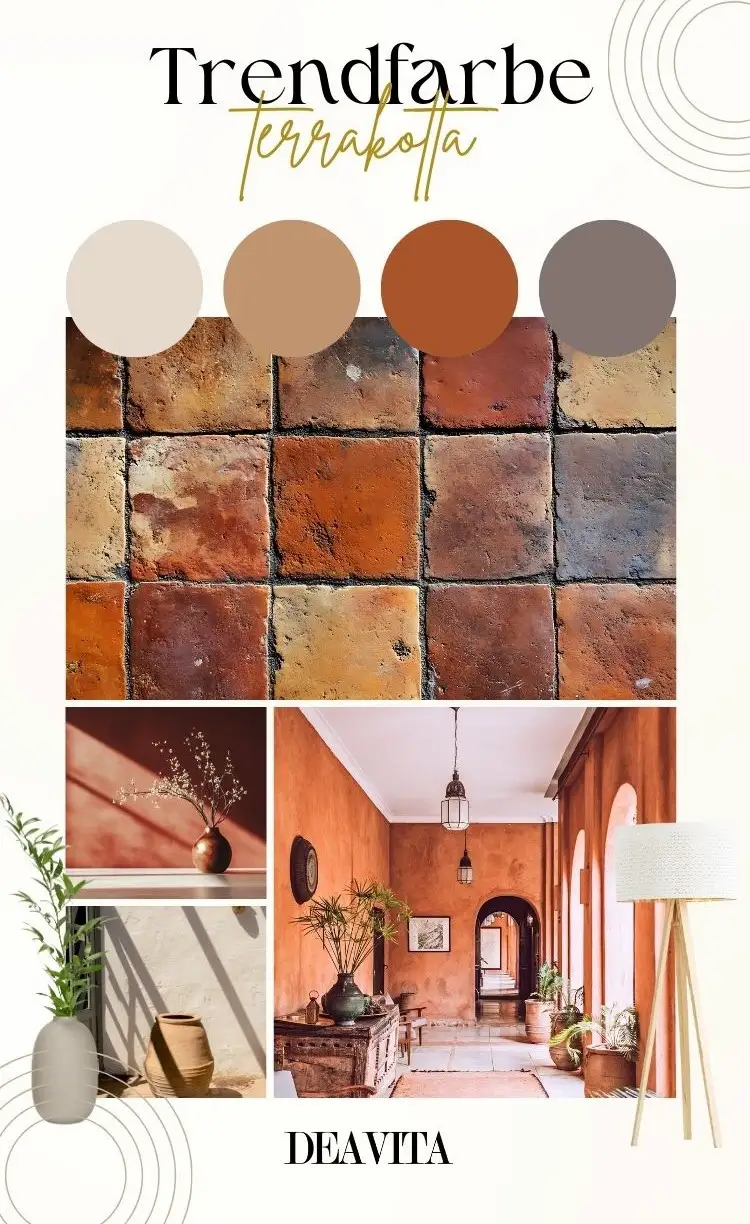 Moodboard Terracotta Farbe für die Wand