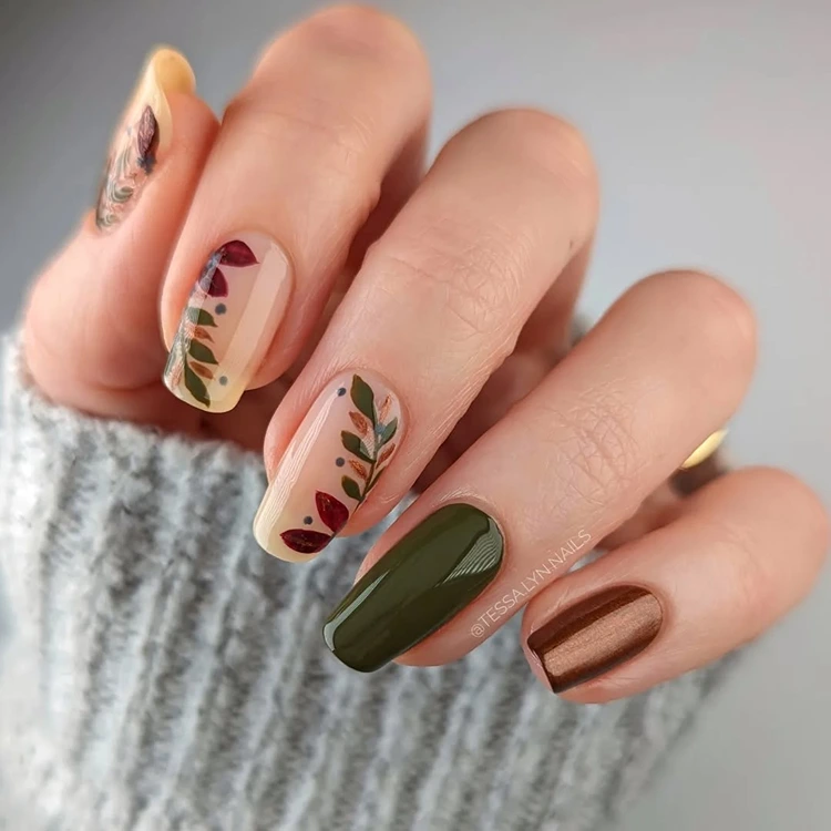 nageldesign herbst 2025 mit blättern