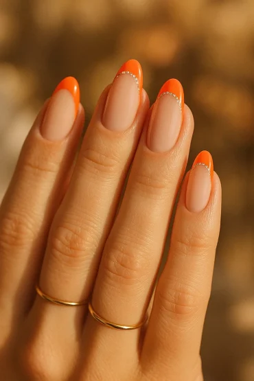 punpkin spice french nails für den herbst