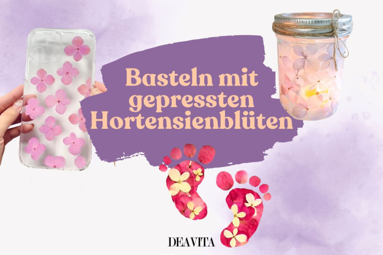 Schöne Deko und Geschenke basteln mit gepressten Hortensienblüten