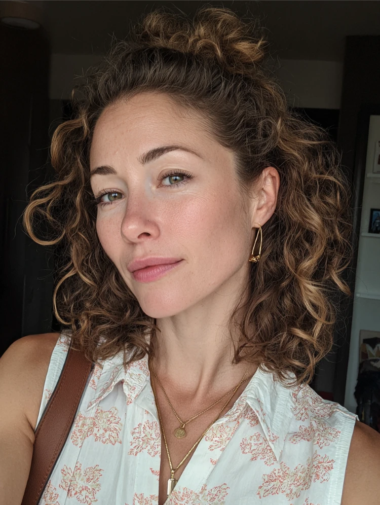 schulterlange lockige haare half up dutt