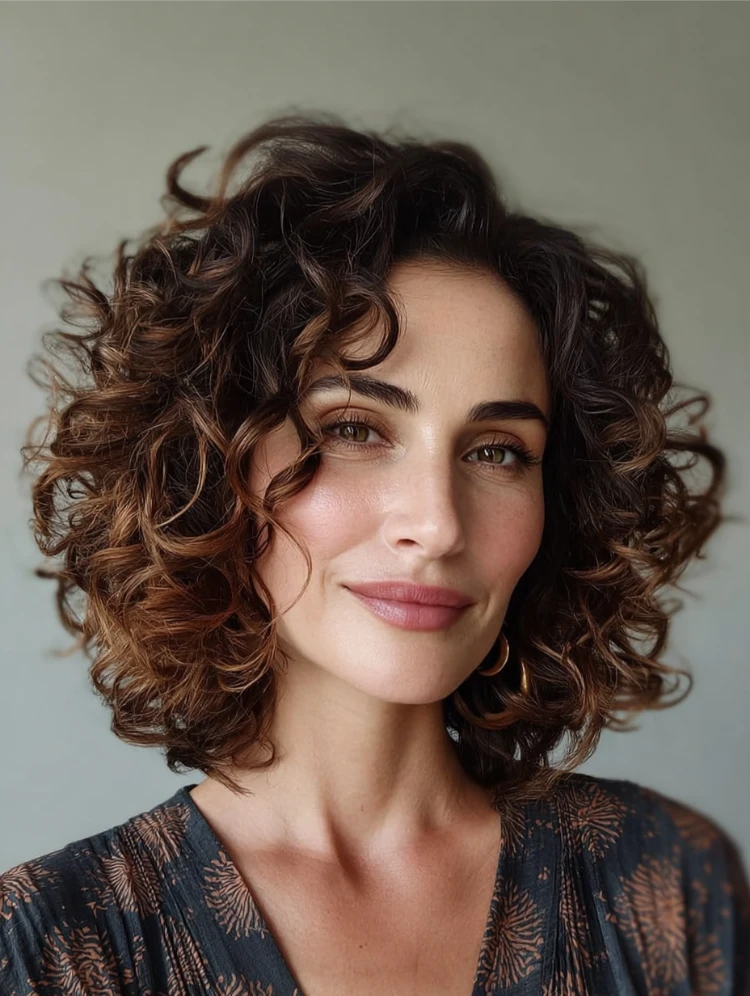 schulterlange lockige haare klassischer schulterbob